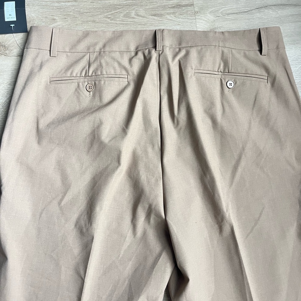 Rekucci Classic Straight Leg Easy Care Trousers Dress Pants Tan Office SZ 18 - Picture 8 of 9